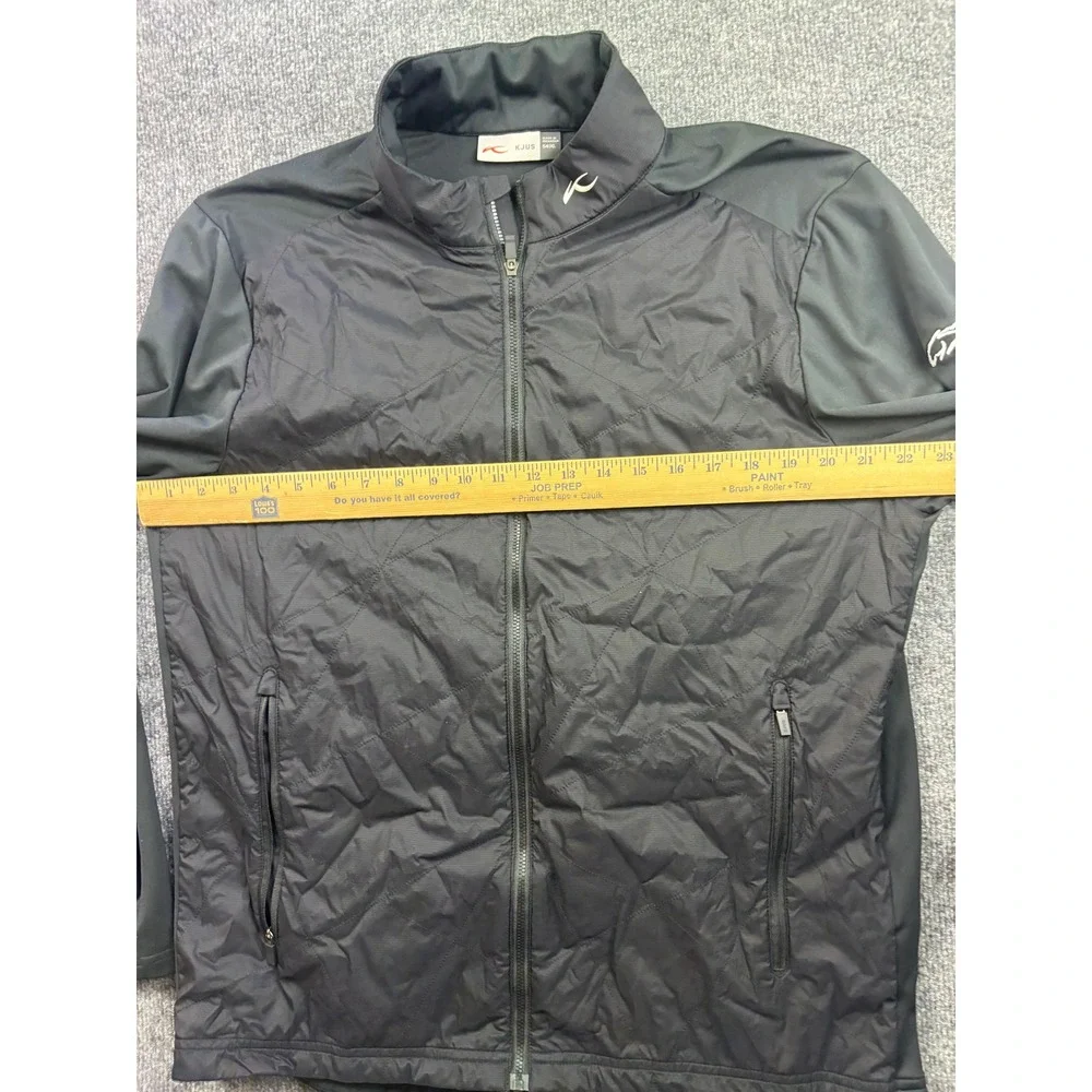 KJUS Retention Jacket Mens 54/XL Black Quilted Hybrid Full Zip Golf MG15-908